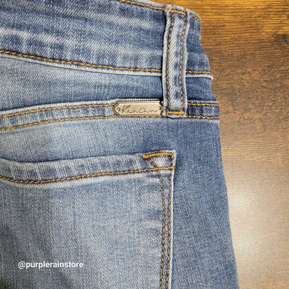 Kancan Jeans 27 P Skinny Mid Rise Raw Hem Medium Light Wash Denim KC8400M - Picture 3 of 13